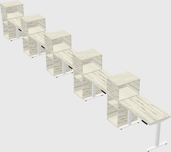 Height-adjustable desk - grade 3 w/cabinet