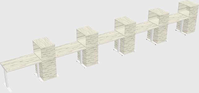 Height-adjustable desk - grade 3 w/cabinet