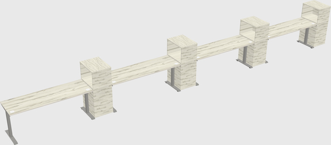 Height-adjustable desk - grade 3 w/cabinet