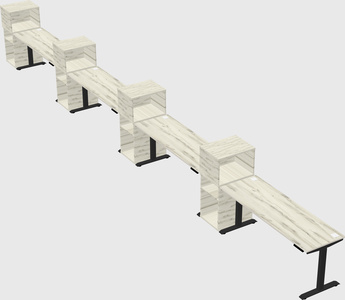 Height-adjustable desk - grade 3 w/cabinet