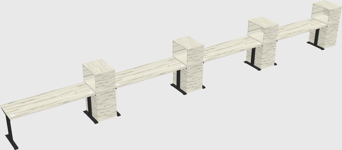 Height-adjustable desk - grade 3 w/cabinet