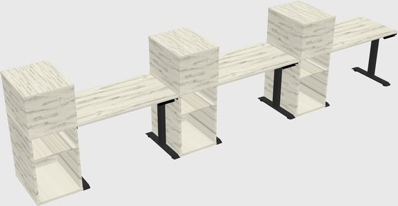 Height-adjustable Desk - Grade 3 W/cabinet