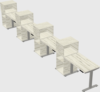 Height-adjustable desk - grade 3 w/cabinet