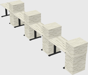 Height-adjustable desk - grade 3 w/cabinet