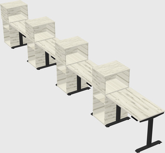 Height-adjustable desk - grade 3 w/cabinet