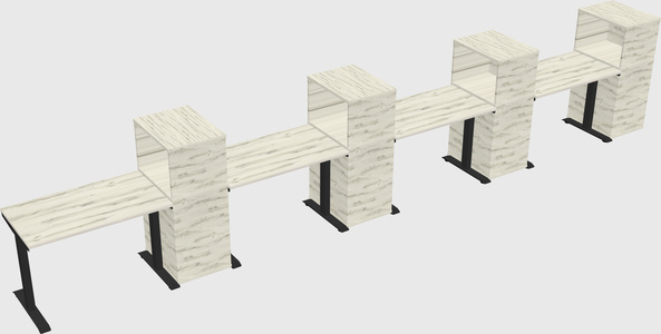 Height-adjustable desk - grade 3 w/cabinet