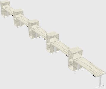 Height-adjustable desk - grade 3 w/cabinet