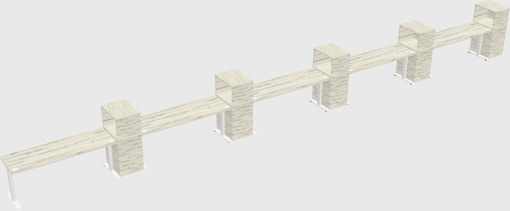 Height-adjustable desk - grade 3 w/cabinet