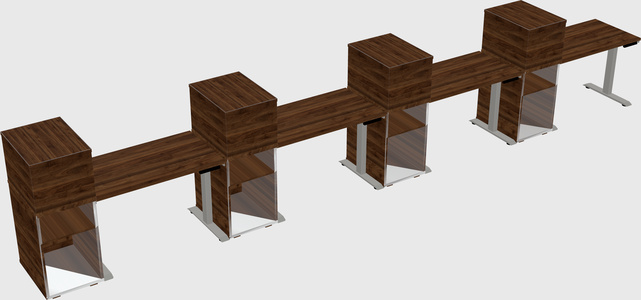 Height-adjustable desk - grade 3 w/cabinet