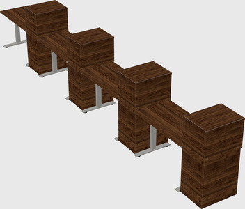 Height-adjustable desk - grade 3 w/cabinet