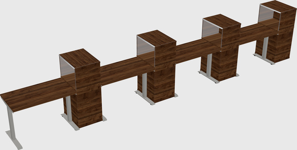 Height-adjustable desk - grade 3 w/cabinet