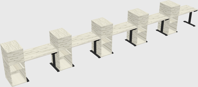 Height-adjustable Desk - Grade 3 W/cabinet