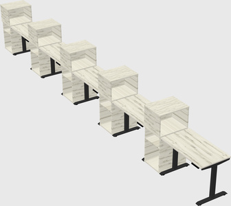 Height-adjustable desk - grade 3 w/cabinet