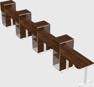Height-adjustable desk - grade 3 w/cabinet
