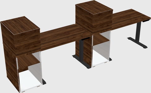 Height-adjustable desk - grade 3 w/cabinet