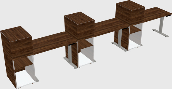 Height-adjustable desk - grade 3 w/cabinet