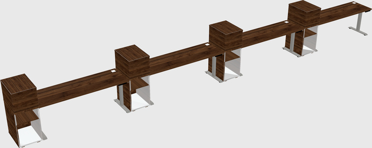 Height-adjustable desk - grade 3 w/cabinet