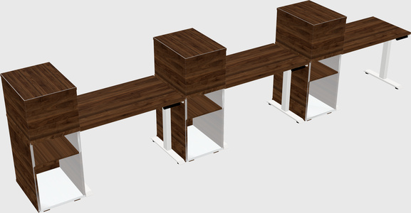 Height-adjustable desk - grade 3 w/cabinet