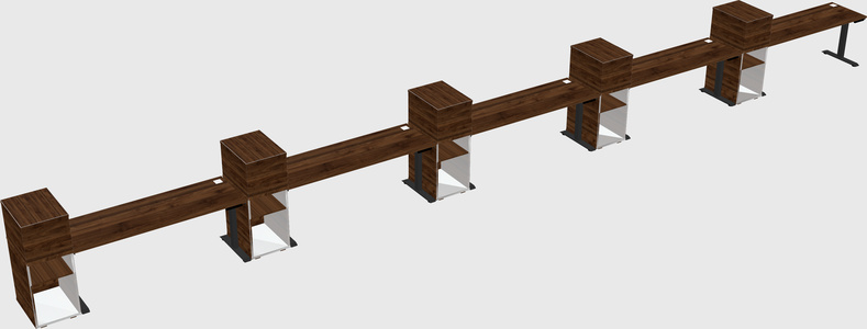 Height-adjustable desk - grade 3 w/cabinet