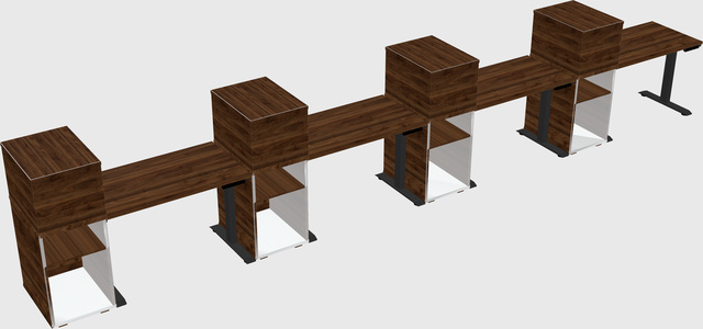 Height-adjustable desk - grade 3 w/cabinet