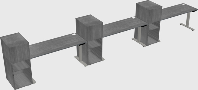 Height-adjustable desk - grade 3 w/cabinet