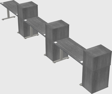 Height-adjustable desk - grade 3 w/cabinet