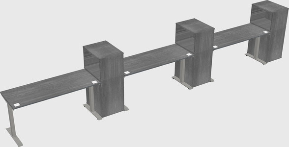 Height-adjustable desk - grade 3 w/cabinet