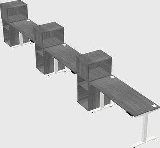 Height-adjustable desk - grade 3 w/cabinet