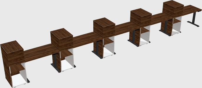 Height-adjustable desk - grade 3 w/cabinet