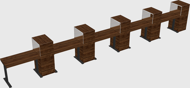 Height-adjustable desk - grade 3 w/cabinet