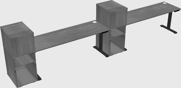 Height-adjustable desk - grade 3 w/cabinet