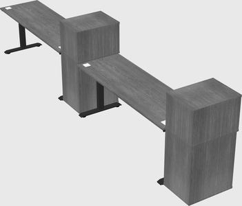 Height-adjustable desk - grade 3 w/cabinet