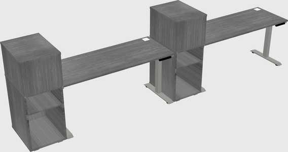 Height-adjustable desk - grade 3 w/cabinet