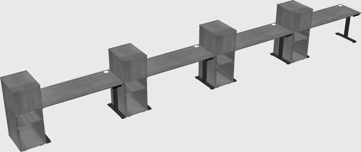 Height-adjustable desk - grade 3 w/cabinet