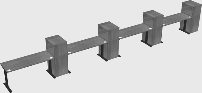 Height-adjustable desk - grade 3 w/cabinet