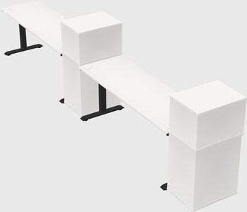 Height-adjustable desk - grade 3 w/cabinet