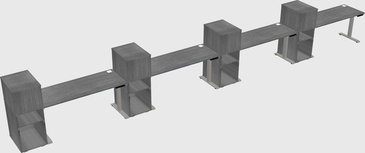 Height-adjustable desk - grade 3 w/cabinet