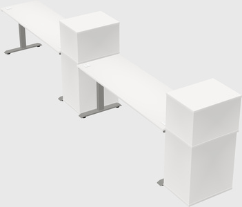 Height-adjustable desk - grade 3 w/cabinet