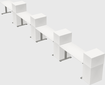 Height-adjustable desk - grade 3 w/cabinet