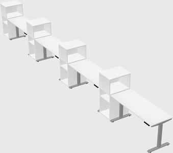 Height-adjustable desk - grade 3 w/cabinet