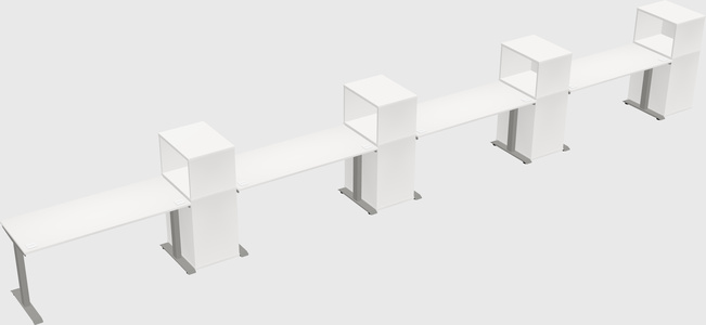 Height-adjustable desk - grade 3 w/cabinet
