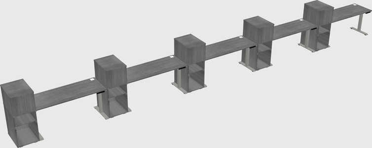 Height-adjustable desk - grade 3 w/cabinet