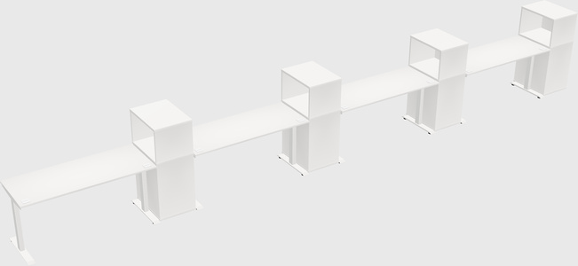 Height-adjustable desk - grade 3 w/cabinet