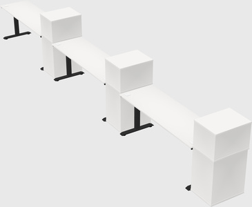 Height-adjustable desk - grade 3 w/cabinet
