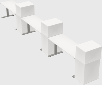 Height-adjustable desk - grade 3 w/cabinet