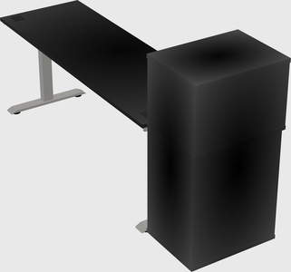 Height-adjustable desk - grade 3 w/cabinet