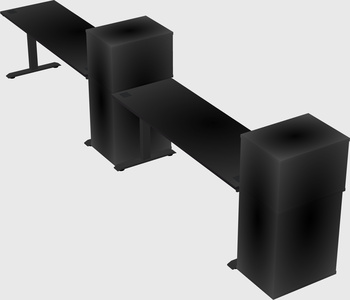 Height-adjustable desk - grade 3 w/cabinet