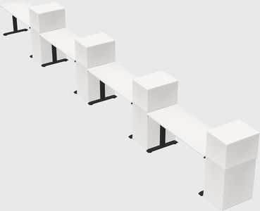 Height-adjustable desk - grade 3 w/cabinet