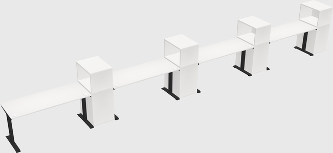 Height-adjustable desk - grade 3 w/cabinet
