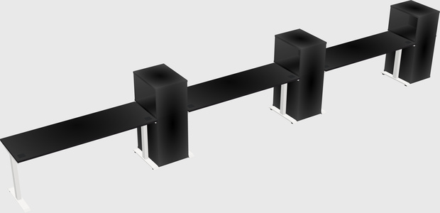 Height-adjustable desk - grade 3 w/cabinet